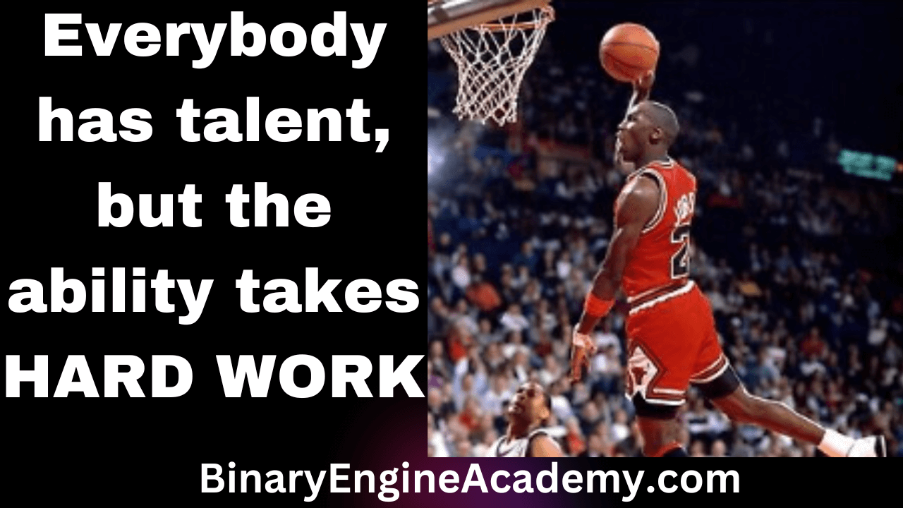 Everybody has talent, but the ability takes HARD WORK